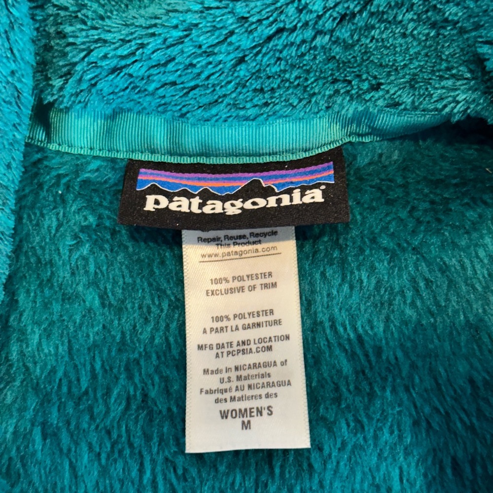 Patagonia Women’s Teal Fleece Re-tool Snap T Pullover Jacket Medium - Picture 4 of 4